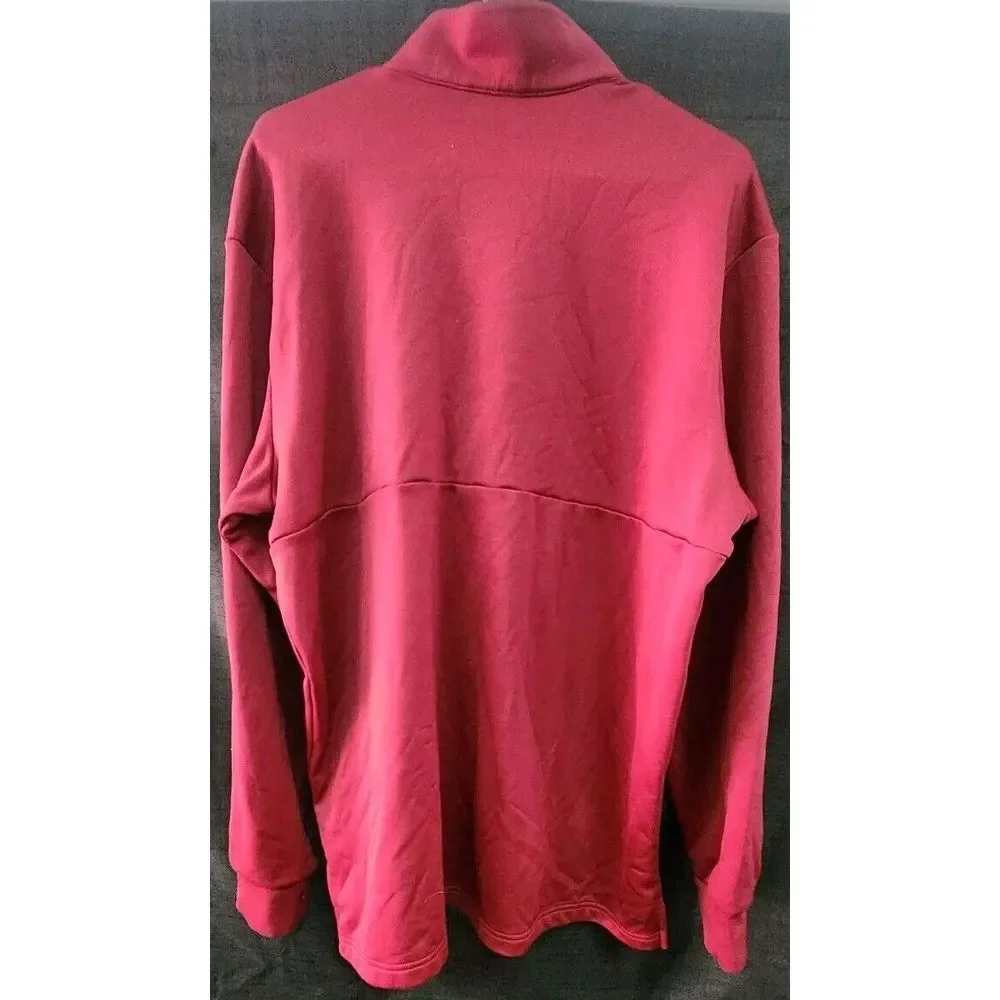 Adidas Mens Track Jacket‎ Red Maroon Size XL Aeroready Pullover 1/4 Zip Up